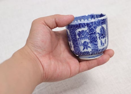 明治前期紙刷爵図筒向付