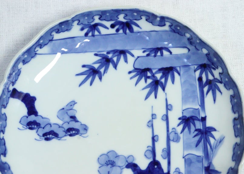 明治前期染付松竹梅図7寸皿 | 吉祥寺PukuPuku