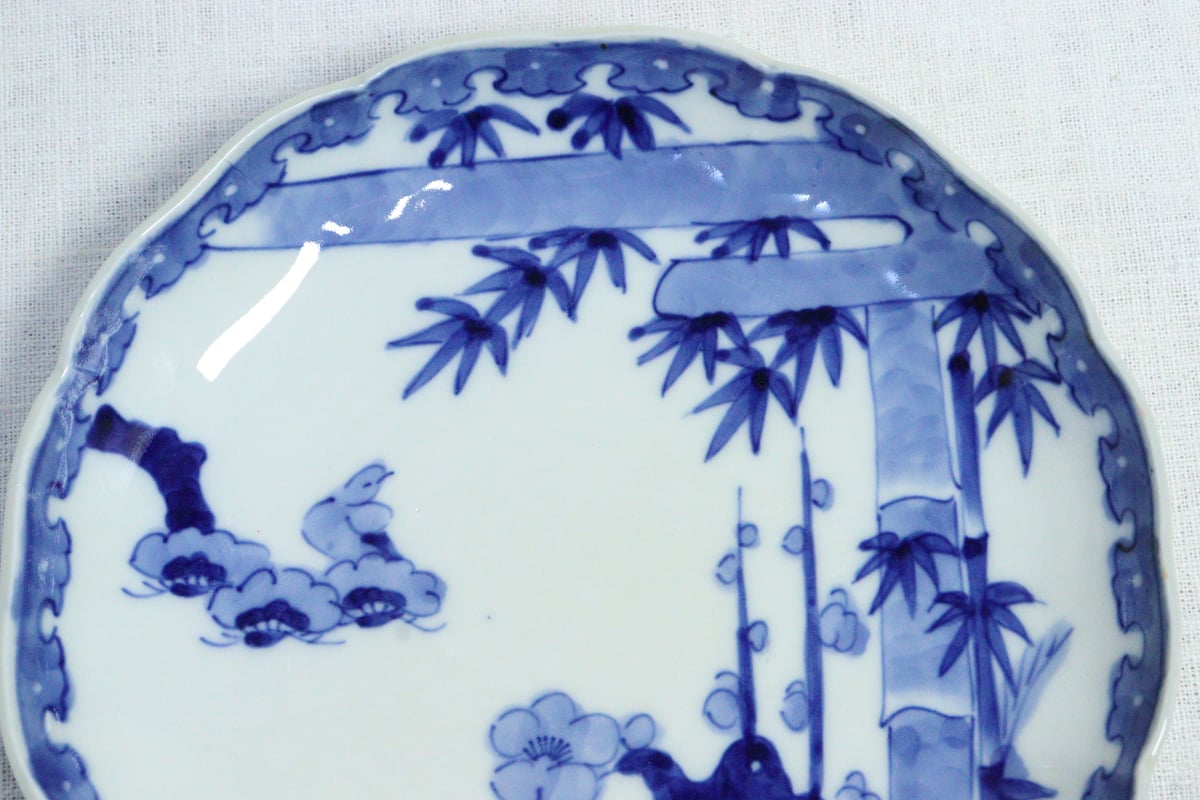 明治前期染付松竹梅図7寸皿 | 吉祥寺PukuPuku