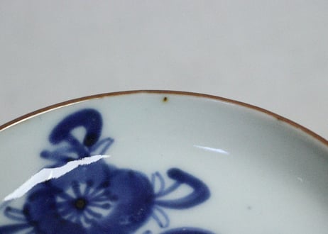 明治前期染付瓢箪と桜図小皿