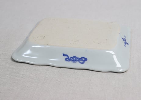 明治後期～大正銅判唐草と鳳凰図長角皿