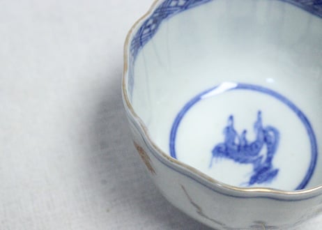 明治前期色絵生垣に松竹梅図向付