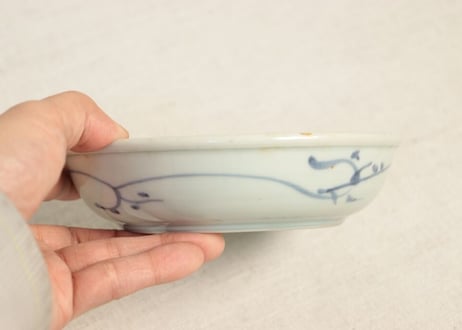 江戸後期染付山水図なます皿