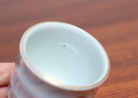江戸中期色絵萩と羊歯図のぞき　5客組