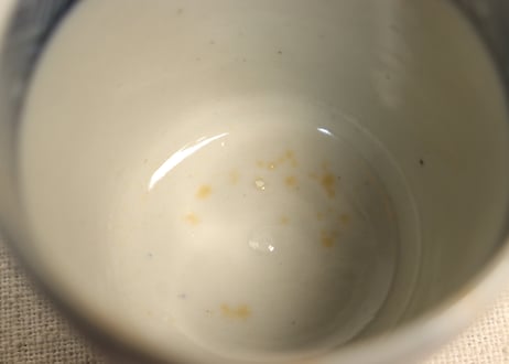 明治後期～大正銅判蝶と福寿文字図猪口