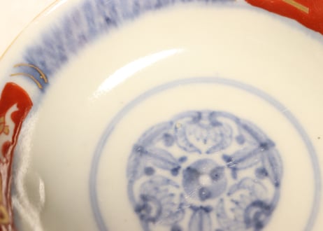 明治前期色絵兎図通り物飯茶碗①