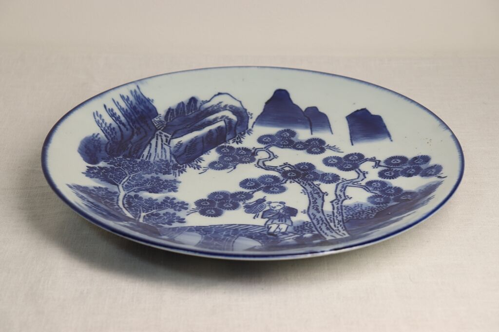 明治前期紙刷松と唐子図尺二寸皿 | 吉祥寺PukuPuku