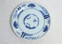 江戸幕末染付竹林雀図6寸図②　少甘手