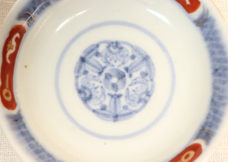明治前期色絵兎図通り物飯茶碗①