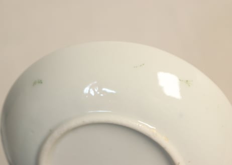 明治後期~大正銅判菊と山水図小皿②薄め