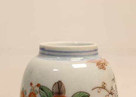 明治前期色絵紫陽花図通り物向付①見込み薄め