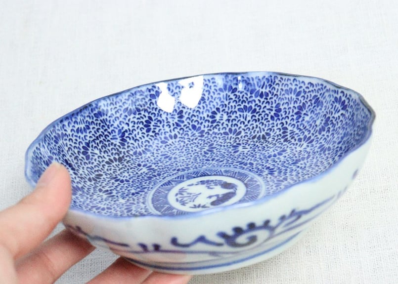 明治前期紙刷微塵唐草図なます皿 | 吉祥寺PukuPuku