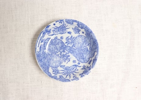 明治後期~大正銅判鳳凰図小皿