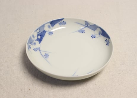 明治後期～大正源六製染付梅図小皿