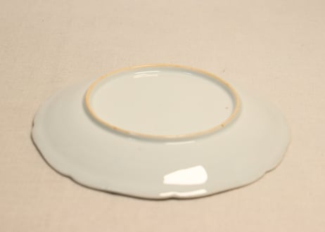 明治後期～大正銅判麦と菊図７寸皿