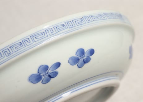 江戸幕末線描き丸窓図8寸浅鉢