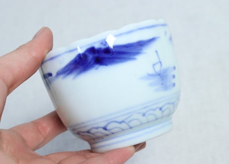 明治前期染付山水図向付