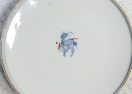 明治前期色絵山水と花鳥図蒸茶碗