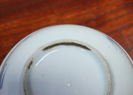 江戸中期色絵茄子図小皿　5客組