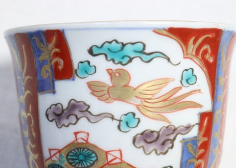 明治前期色絵鳳凰図向付