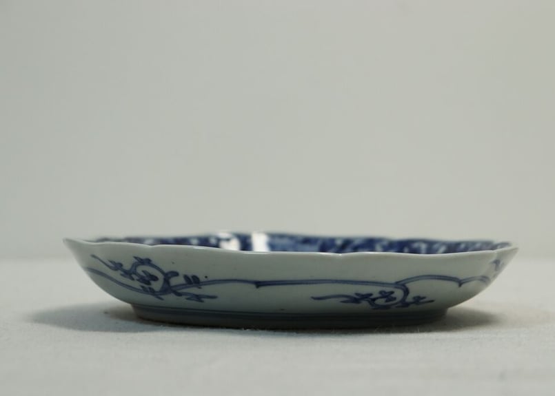 藍柿 牡丹唐草文 六寸皿 藍柿 牡丹唐草文 六寸皿 藍柿 牡丹唐草文 六寸皿（