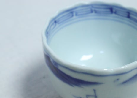 明治前期染付山水図向付