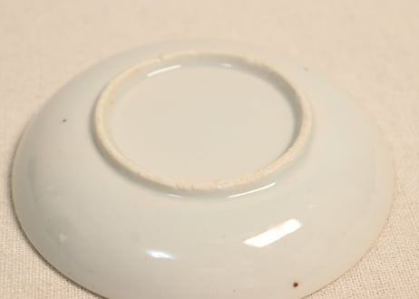 明治後期~大正銅判六方に牡丹図小皿