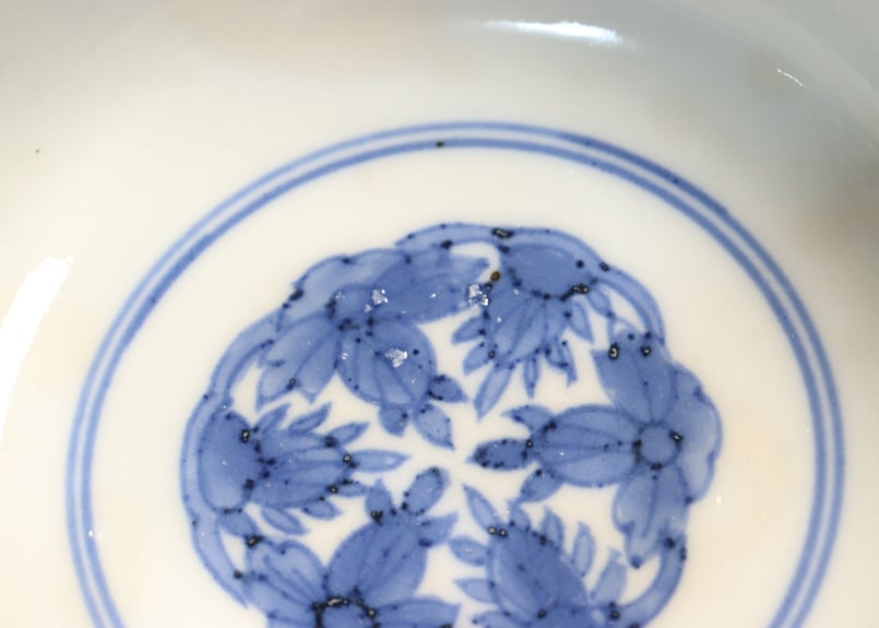 明治前期色絵松竹梅に福寿文字図蒸茶碗 シミあり | 吉祥寺PukuPuku