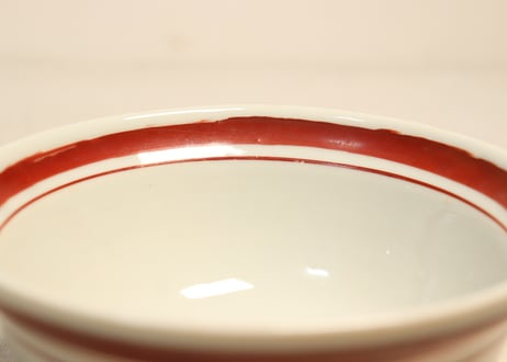 昭和戦前色絵梅図蓋付丼②　黒点
