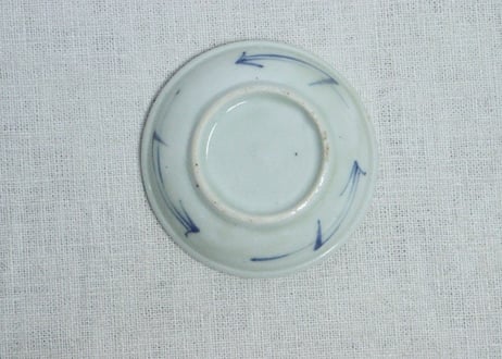 江戸中期染付柳図豆皿