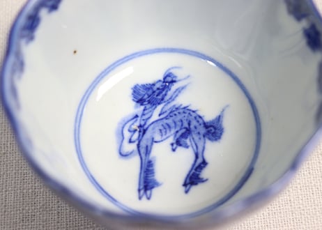 明治前期染付蛸唐草図向付