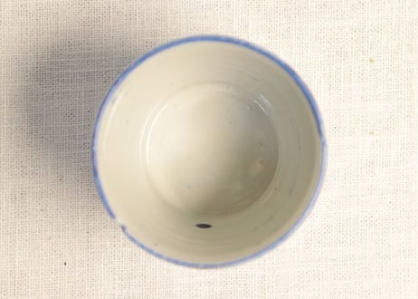 明治前期紙刷花散らし図猪口 カマキズ