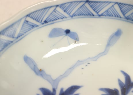 江戸幕末染付牡丹図なます皿① フリモノ