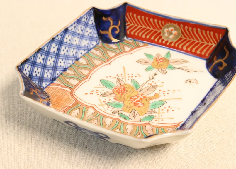 明治前期色絵柘榴図菱形皿③ノミホツ | 吉祥寺PukuPuku