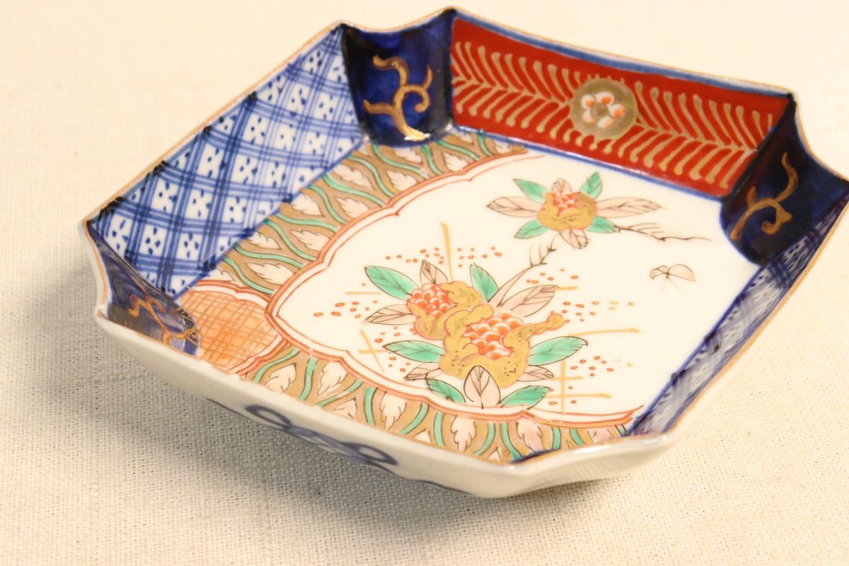 明治前期色絵柘榴図菱形皿③ノミホツ | 吉祥寺PukuPuku