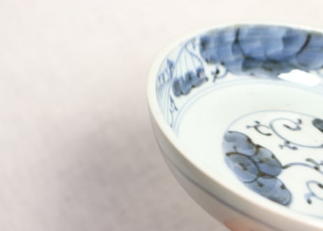 江戸後期染付牡丹図なます皿