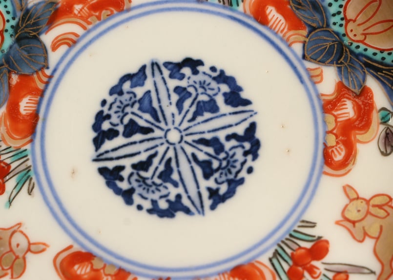 明治前期色絵六方に兎図小皿 5客組 | 吉祥寺PukuPuku