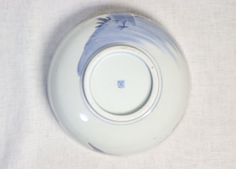 明治前期色絵芦と水鳥図三つ組鉢