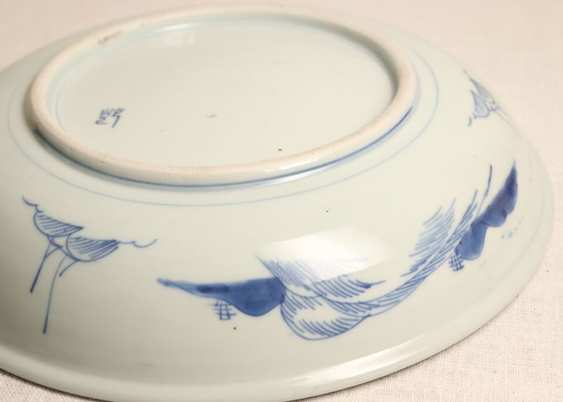 江戸幕末染付竹林雀と山水図尺皿 | 吉祥寺PukuPuku