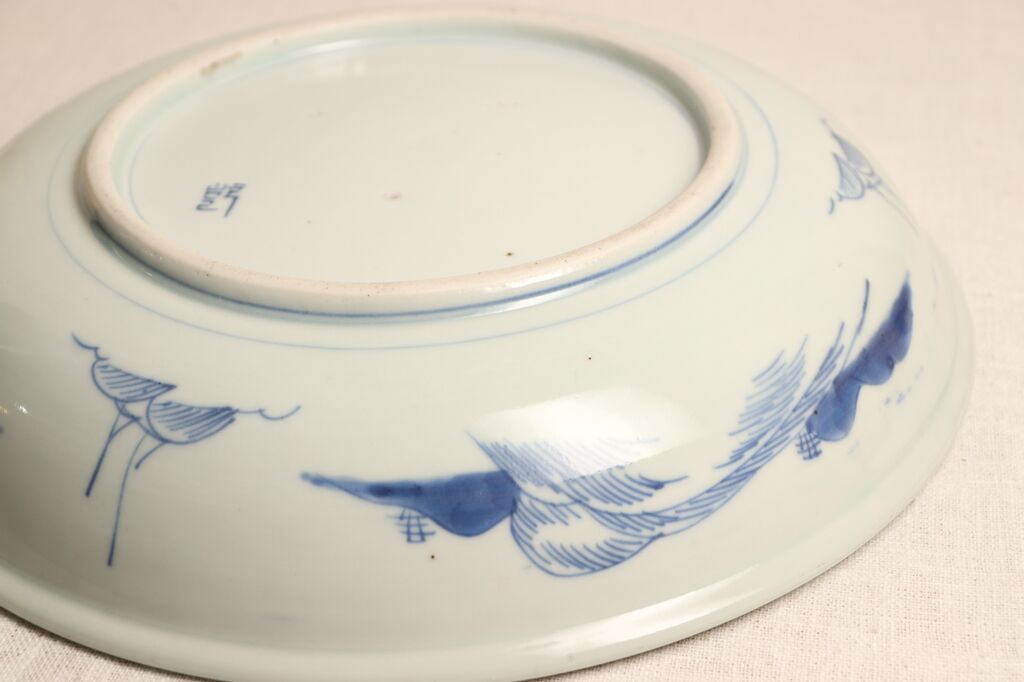 江戸幕末染付竹林雀と山水図尺皿 | 吉祥寺PukuPuku