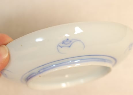 明治前期色絵四方に獅子図小皿①　濃いめ