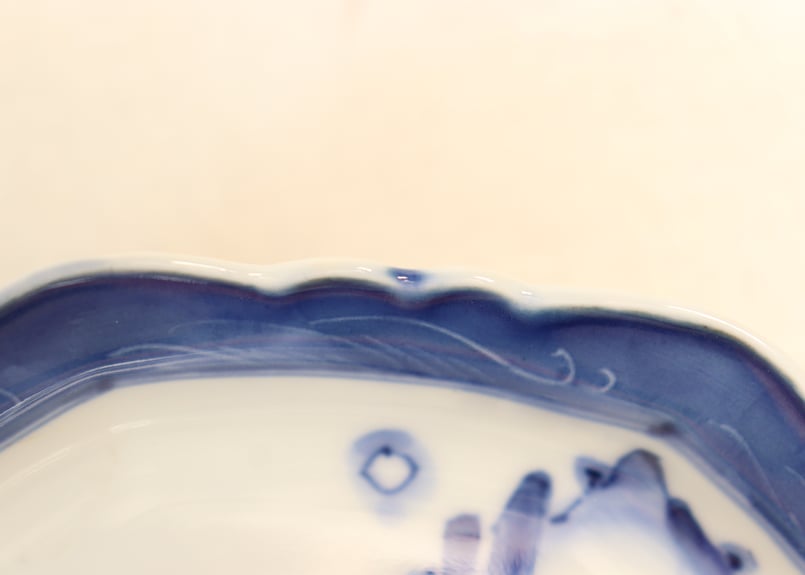 明治後期～大正染付山水図6寸八角皿 | 吉祥寺PukuPuku