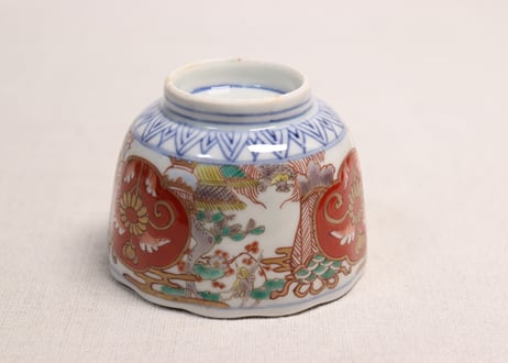 明治前期色絵松竹梅に鶴亀図通り物向付