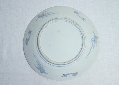 明治前期色絵菊と蝶図尺３寸皿