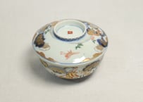 明治前期色絵高砂図通り物蒸茶碗