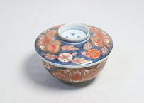 明治前期色絵ダミ埋め牡丹図蒸茶碗