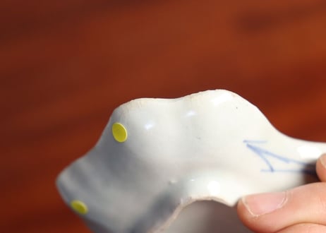 江戸中期紙刷古印判小紋柄糸巻き型小皿➁ ノミホツ,少甘手