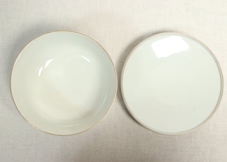 明治前期色絵三方鮎図蒸茶碗