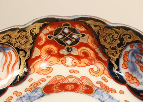 明治前期色絵四方に龍と鳳凰図通り物なます皿②フリモノ