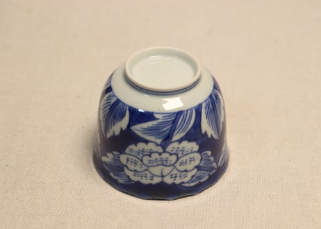 江戸後期染付牡丹図向付①大きめ,個体差あり